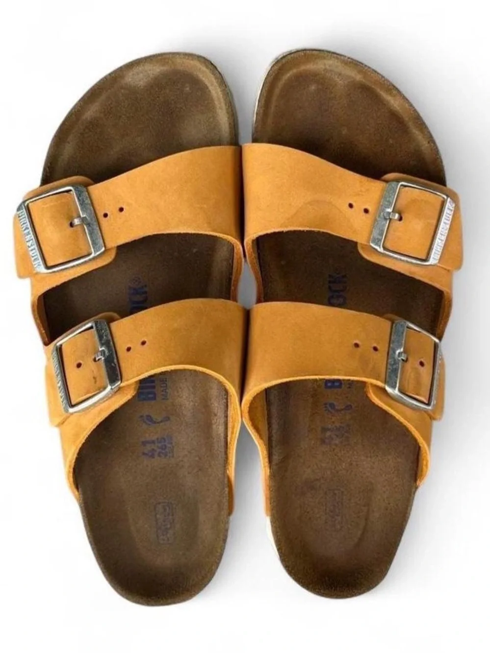 Birkenstock Arizona Soft Footbed Apricot Nubuck Sandals EU 41 Women's 10 Men's 8